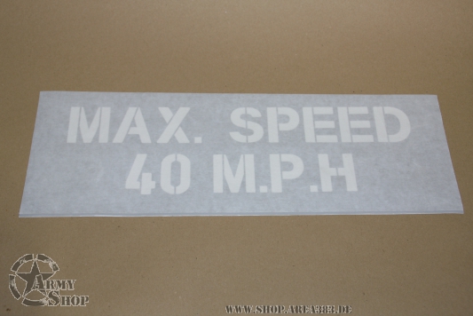 Stencil adhesiv  MAX. SPEED 35 cm x 10,5 cm