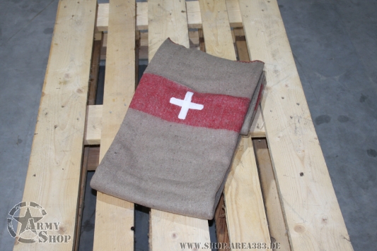 Couverture de l'armée suisse - 130 x 200 cm (80% laine) Reproduc