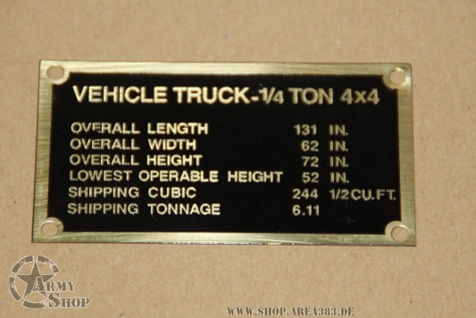 Gewichts shipping plate Ford