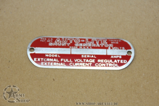 Plate Autolite Regler 6 V
