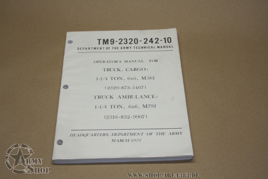 TM 9-2320-242-10  , M561 Gama Goat Operation Manual