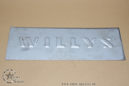 BARE STAMPED “WILLYS” REAR PANEL PLATE