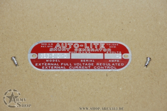 Plate Autolite Generator 5104 D  (Pre Stamped)