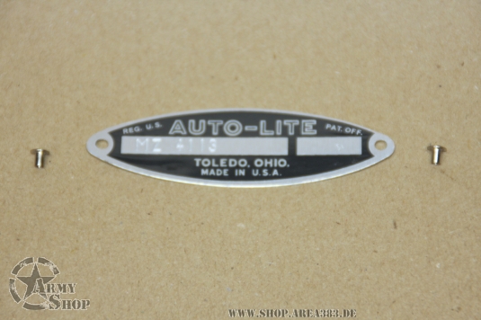 Autolite Starter Motor Data Plate (Pre Stamped)