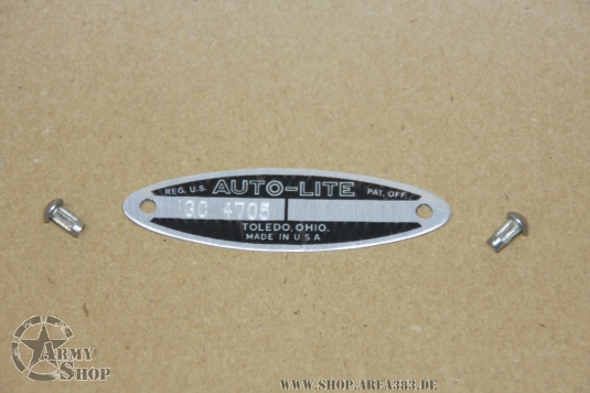 Early Autolite Distributor Data Plate (IGC 4705)