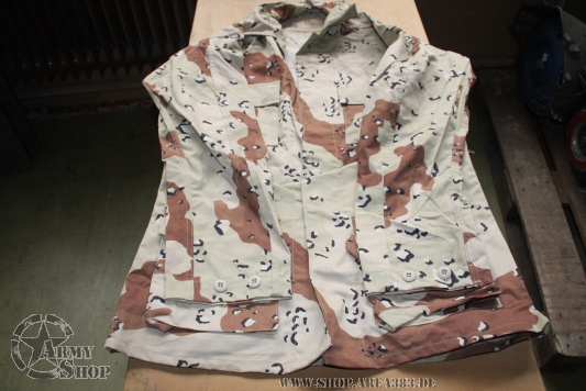 Jacke US ARMY GULF WAR CHOC CHIP  CAMO  SHIRT. SMALL-X LONG