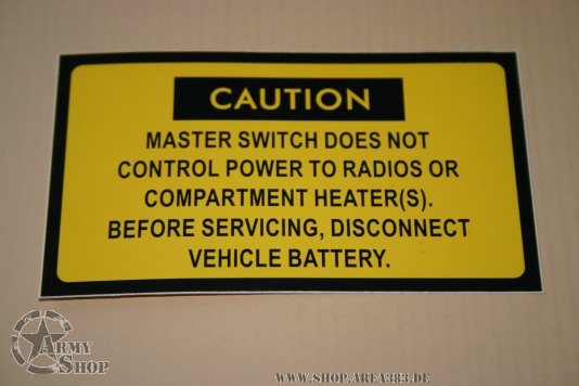 Aufkleber Master Switch  102mmx58mm