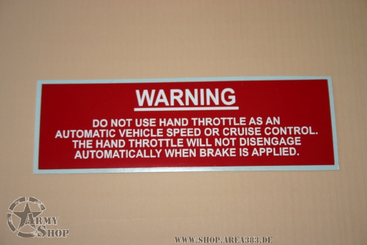 Autocollant Hand Throttle 132mmx40mm