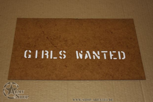 Schriftschablone  1 Inch GIRLS WANTED