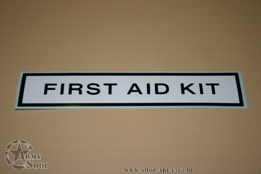 Autocollant First Aid Kit  160mmx33mm