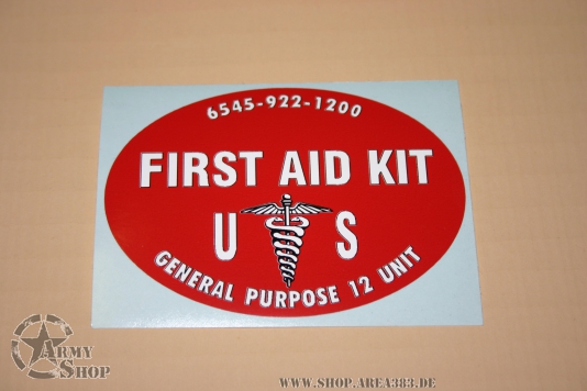 US Army Aufkleber First Aid Kit 93mmx67mm
