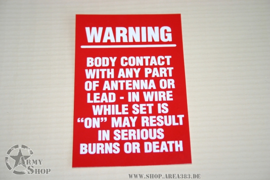 US ARMY Aufkleber Body Contact Antenna