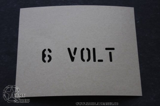 Schriftschablone 6 Volt 1 Inch