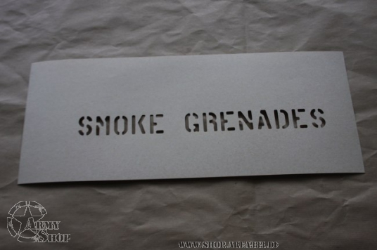 Schriftschablone SMOKE GRENADES 1 Inch