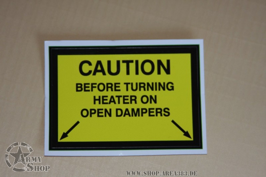 US Army Aufkleber HEATER ON