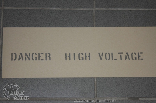 Schriftschablone Danger High Voltage  1 Inch
