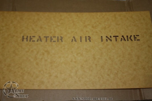 Schriftschablone  HEATER AIR INTAKE 1/2 Zoll
