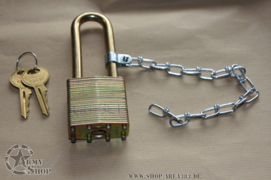 Steel Padlock with Chain; With Long Shackle