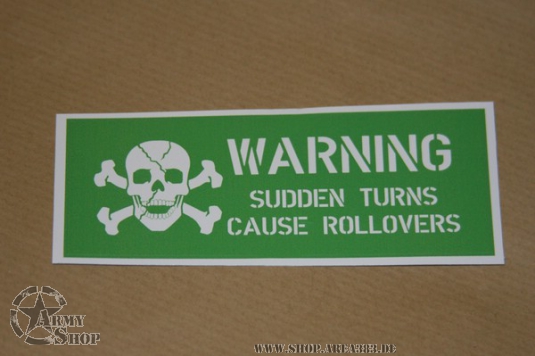 Army Aufkleber ROLLOVER WARNING
