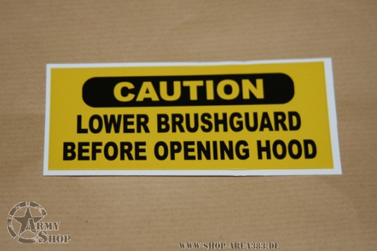 Aufkleber BRUSHGUARD WARNING