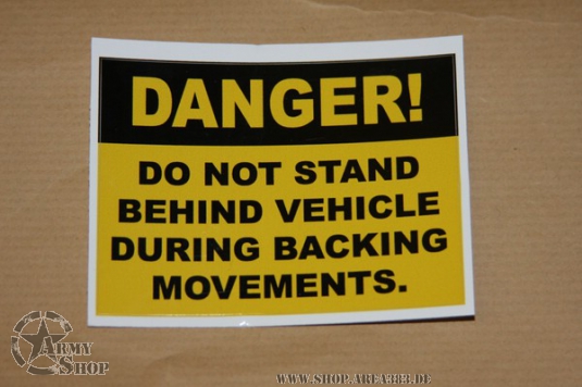 BACK UP WARNING DECAL