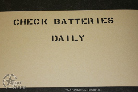 Schriftschablone Check Batteries Daily 1/2