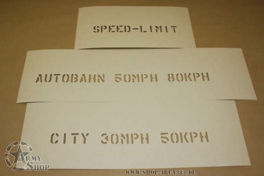 Schriftschablone SPEED LIMIT 1 Inch
