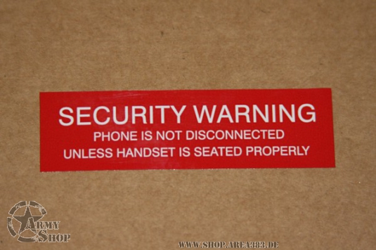 Decal: SECURITY WARNING  (Phone)