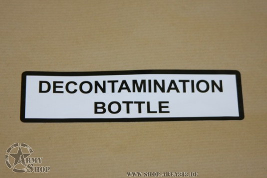 Aufkleber  DECONTAMINATION BOTTLE