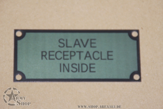 PLATE, INSTRUCTION SLAVE RECEPTACLE HMMWV