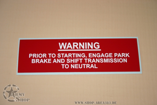 Prior To Starting HMMWV