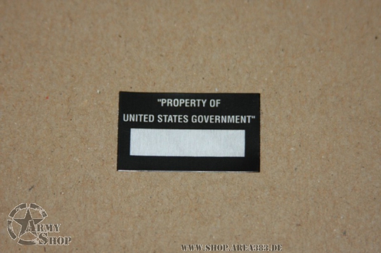 autocollant Property of United States Government