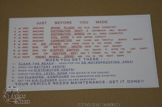 Aufkleber  Just before you wade US Army