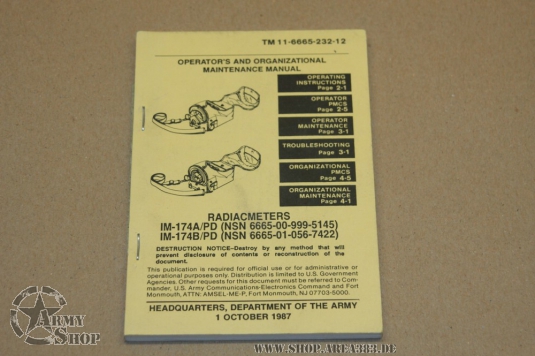 TM 11-6665-232-12, Radiacmeters Maintenance Manual