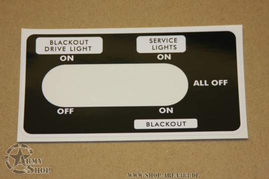 Aufkleber Black out light / Service lights