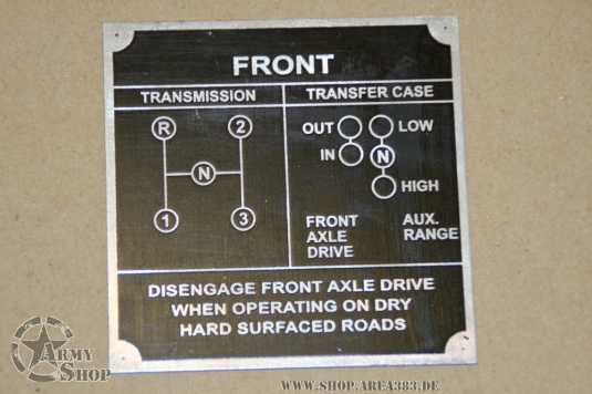 Plaque Transmission Willys