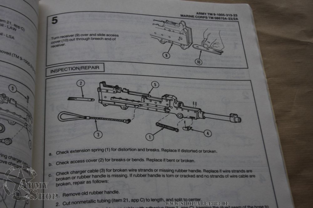 Manual TM 9-1005-313-23 Machine GUN 7.62 mm , M240 - us-army-military-shop
