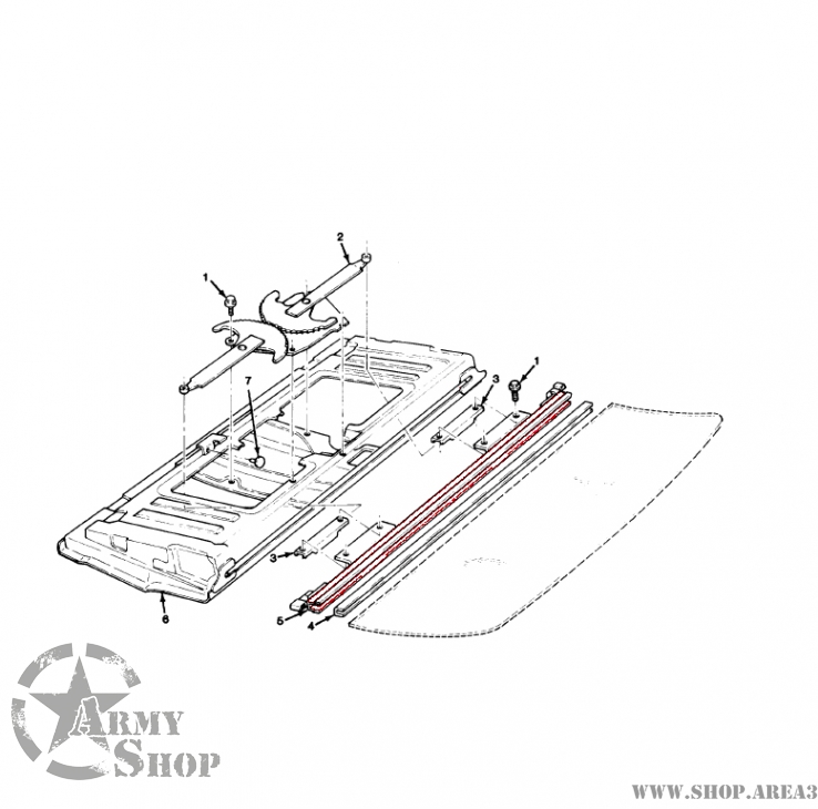 WINDOW SASHEND GATE Chevy Blazer K5,M1009