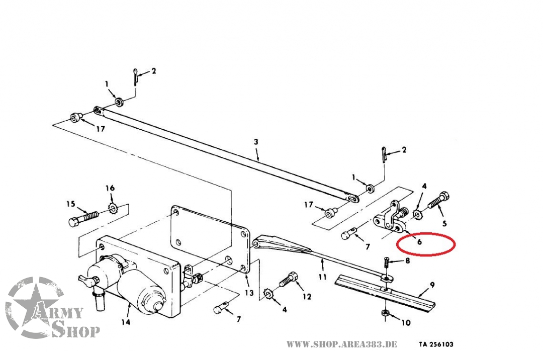 ARM AND PIVOT SHAFT,WIPER MOTOR