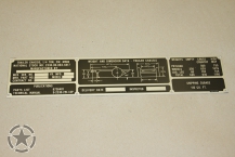 Data Plate 1/4 Ton Trailer ARMY M Serie