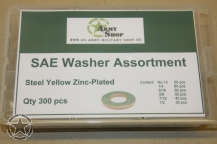 washer inch Assortiment 300 pieces  yellow zinc plated