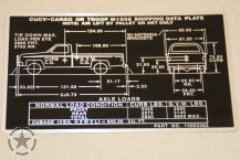 Data Plate CUCV M1008 Pick UP