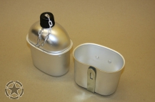 US Feldflasche mit Becher Alu Repro