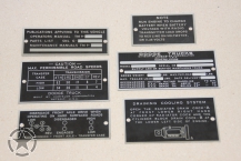 Data Plate Set Dodge WC 62  6x6  ohne Winde