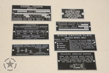 Data Plate Set Dodge Command Car WC 57 mit Winde