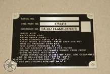 Typenschild Motor Ford Mutt M151