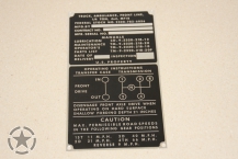 M718 JEEP OPERATING INSTRUCTIONS DATA PLATE