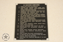 Data Plate  A  GOOD DRIVER