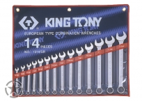 Trousse de clés mixtes en pouces - 14 pièces (KING TONY TOOLS)