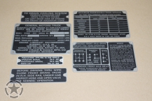 Data Plate Set GMC CCKW 353 ( 6 Stück) mit Winde